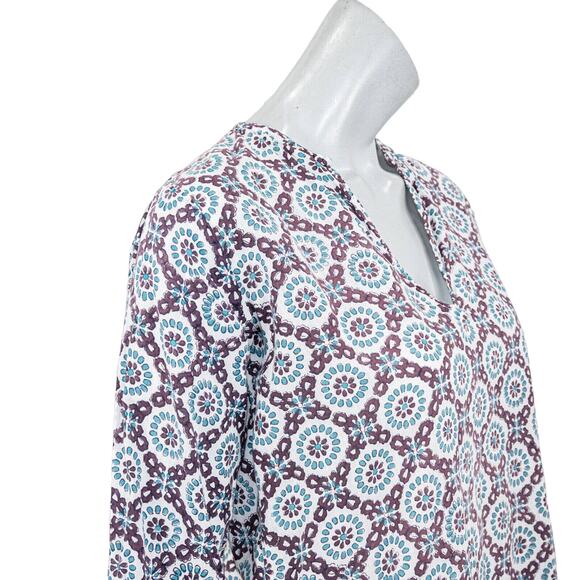 Roberta Roller Rabbit V-neck Tunic top Purple Blue Small - Picture 9 of 9